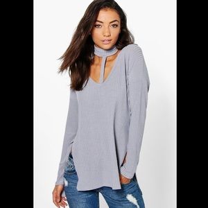 Tall Sahari Soft Rib Choker Neck Top